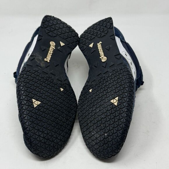 Saucony Bullet Core Sneakers Womens 8.5 Navy Blue Nylon Suede Running Shoes - Picture 13 of 16